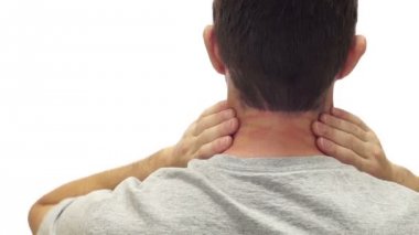 Beyaz izole erkek boyun ağrısı
