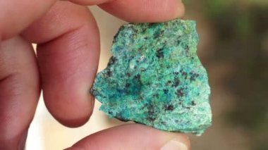Oksit bakır cevheri Rock çip örnek portre
