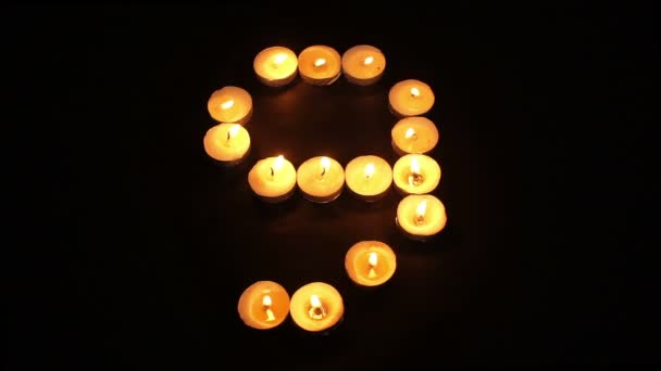 Candela Tealight Numero Nove — Video Stock