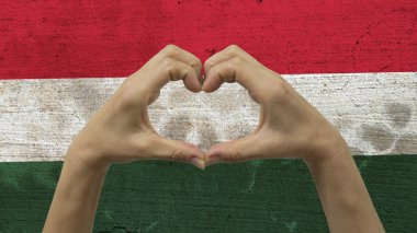 Eller kalp sembol Macaristan bayrağı