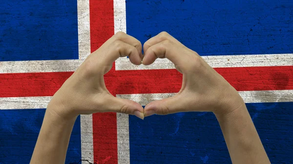 手の心のシンボル アイスランドの国旗 — ストック写真