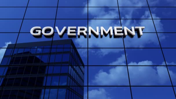 摩天大楼商业办公大楼 具有一个通用的政府权力主题 并作为3D动画的时间云 — 图库视频影像