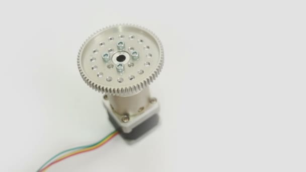 Stepper Motor Geared On End High Angle — Stock Video