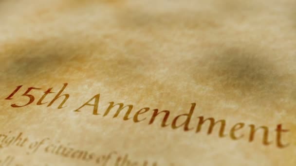 Historycznych dokumentów 15 poprawka — Wideo stockowe