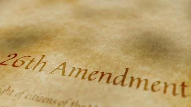 Historycznych dokumentów poprawka 26 — Wideo stockowe