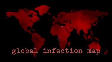 Kırmızı küresel enfeksiyon harita salgın