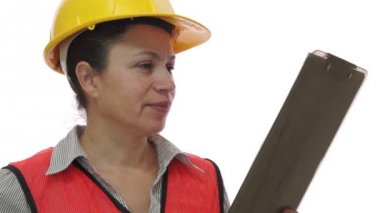 Kadın kalite kontrol panosu gülümseme