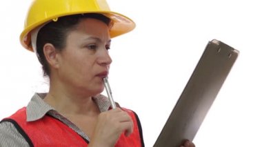 Kadın inşaat işçisi Pano işaretleme