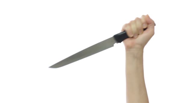 Ženské ručně bodá nůž — Stock video