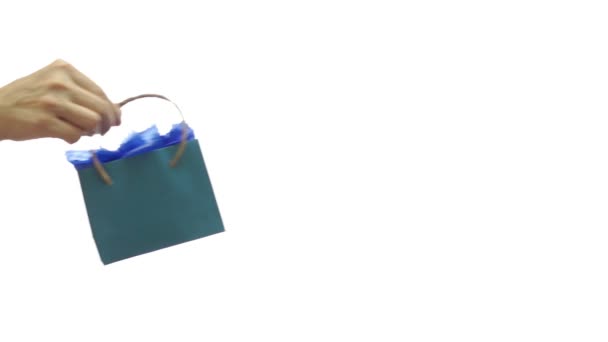 Offrir un petit sac cadeau bleu 