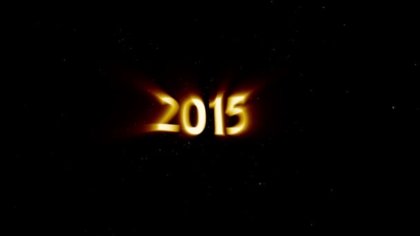 Tahun Baru 2015 Datang dalam Sinar Cahaya — Stok Video