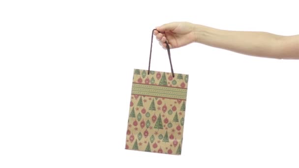 Donner un sac cadeau décoré d'arbres de Noël 