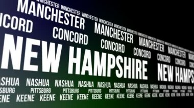 Banner yeni Hampshire devlet ve büyük şehirler kaydırma