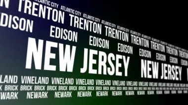 Banner Yeni Jersey eyalet ve Binbaşı kaydırma şehirler
