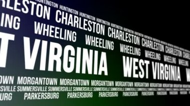 Batı Virginia devlet ve büyük afiş kaydırma şehirler