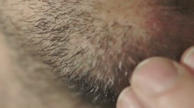 Erkek masaj yüz bıyık makro