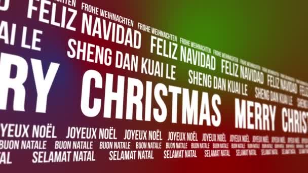 Crăciun fericit Scrolling Diferite limbi — Videoclip de stoc