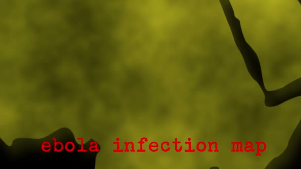 Afrika Ebola enfeksiyon harita Zoom — Stok video