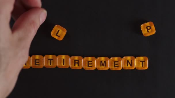 Letter Blocks Spell Retirement Plan — Stock Video