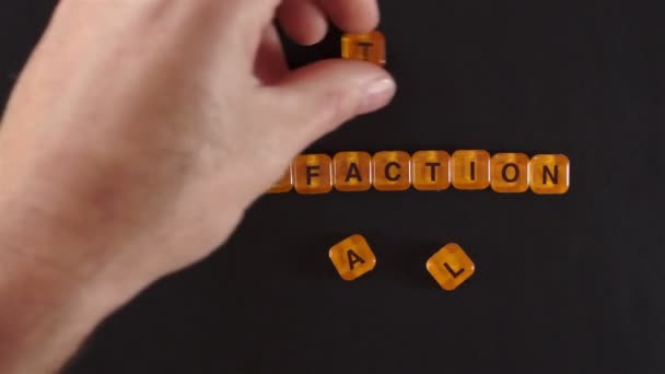 Letter Blocks Spell Total Satisfaction — Stock Video