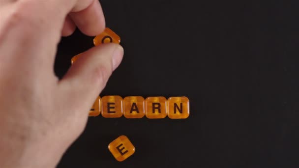 Letter Blocks Spelling Learn More — Stock Video