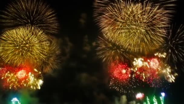 Vários fogos de artifício explosão — Vídeo de Stock