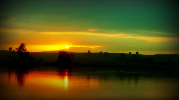 Coucher de soleil Timelapse lac — Video