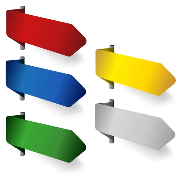 Leere Eckbänder in verschiedenen Farben — Stockvektor