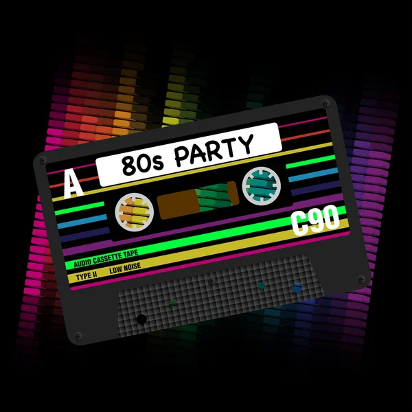 80 年代のベクトル パーティーの背景 — ストックベクタ