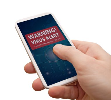Smartphone içinde virüs uyarısı