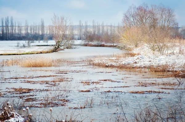 Winter river landscape — Stock Photo, Image