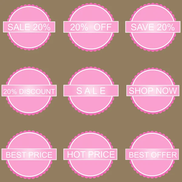 Set of commercial sale stickers