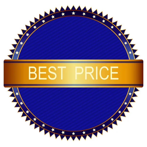 Gold blue best price badge — Stock Vector