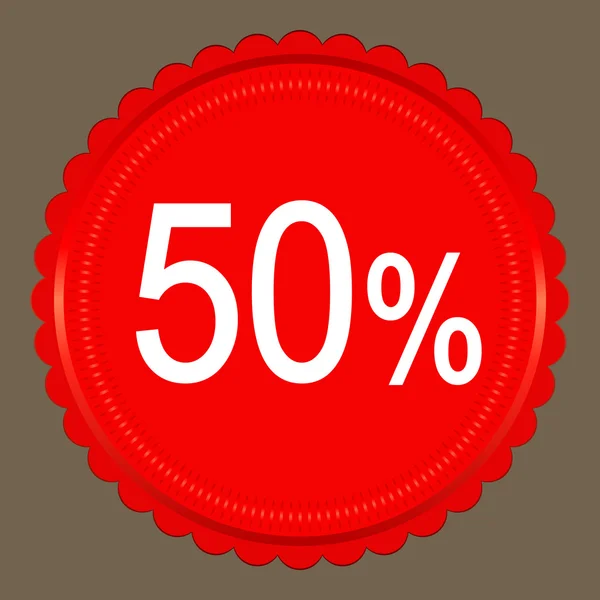 Red  Sale 50 percent, Label — Stock Vector