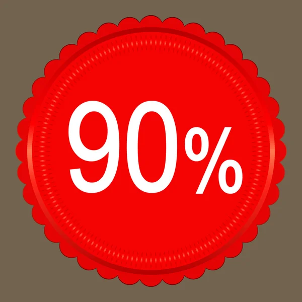 Red Sale 90 percent, Label — Stock Vector