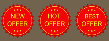 Yeni, sıcak, en iyi teklif etiketleri