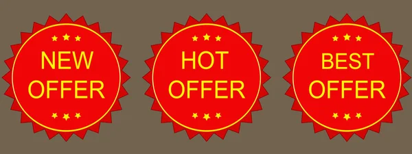 New, hot, best Offer Labels — Stock Vector