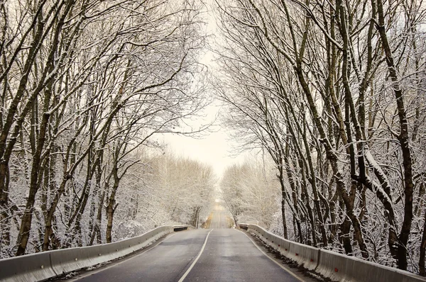 Frozen winter road — Stock Photo, Image