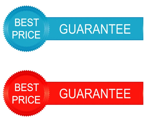 Melhores etiquetas de garantia de preço, ilustração vetorial — Vetor de Stock