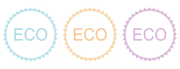Eco frames, rótulos sobre fundo branco — Vetor de Stock