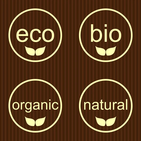 Instellen van de vector labels en emblemen van ecologie — Stockvector