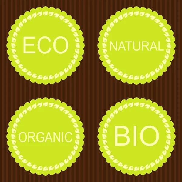 Samling av bio och eko ekologisk etiketter — Stock vektor