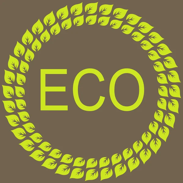 Blad eco frame, etiket en stickere. — Stockvector
