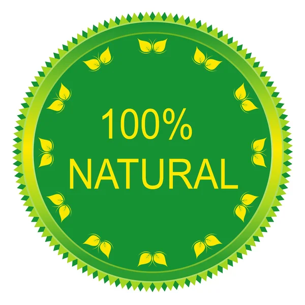 100 Prozent Vektor natürliches Label — Stockvektor