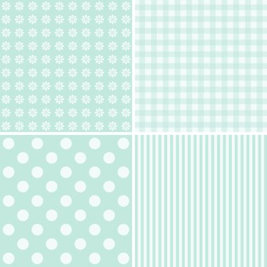 Dört sevimli mavi arka planlar kümesi