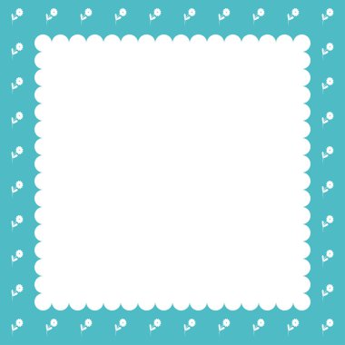 Çiçek düğün davetiyeleri ve doğum günü kartları için güzel bir kenarlık çizimi