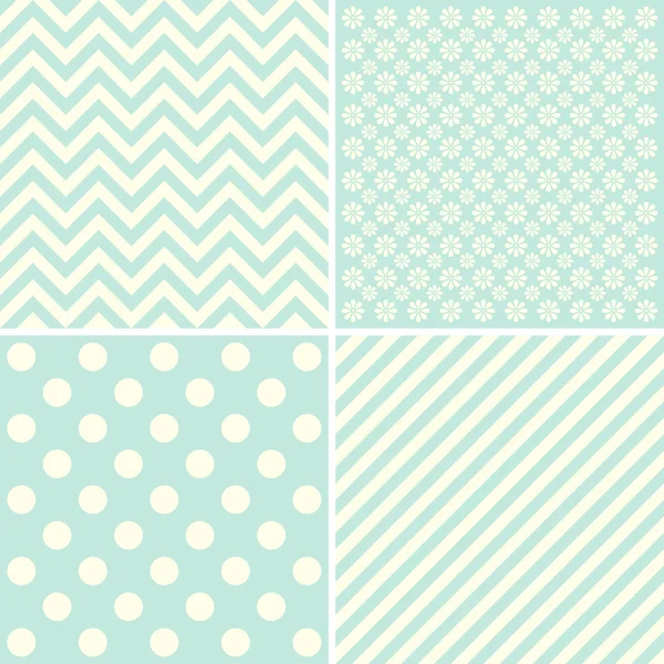 Vector set of 4 baby background patterns. — Stock Vector