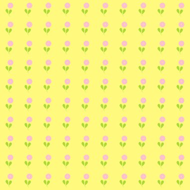 Minik çiçek desenli Sarı zemin üzerine