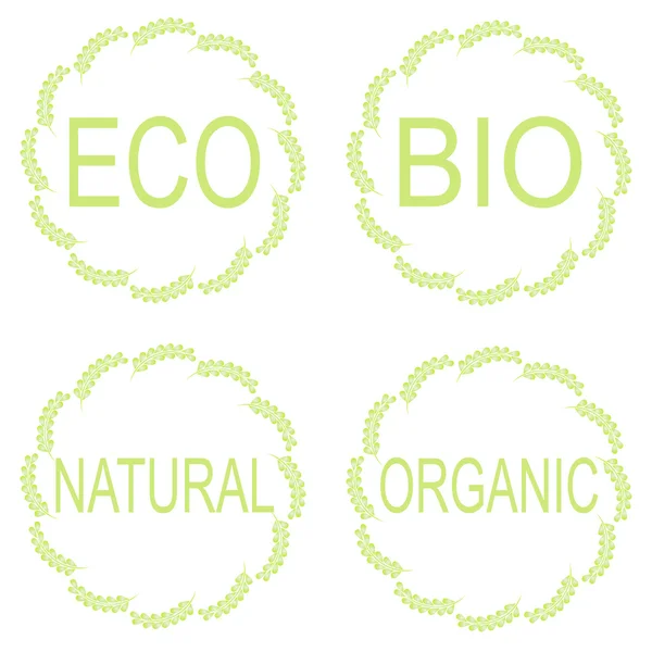 Eco voedseletiketten. — Stockvector