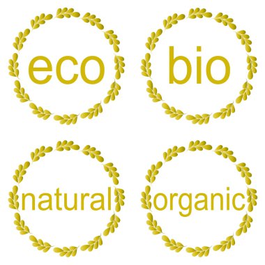 bio ve eco organik doğal ürünler etiketleri